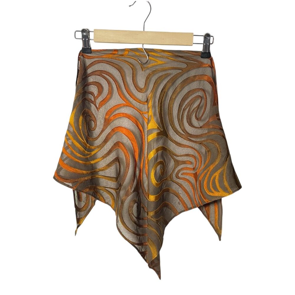 2 Pieces Brown/Gold/Orange Fall Swirl Fabric - Versatile Bandana/Project Materia